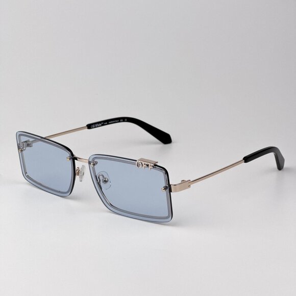 Off-White TAMPA Men Sunglasses Gold Blue Rectangular | Model OERI13N 7640 main image 7